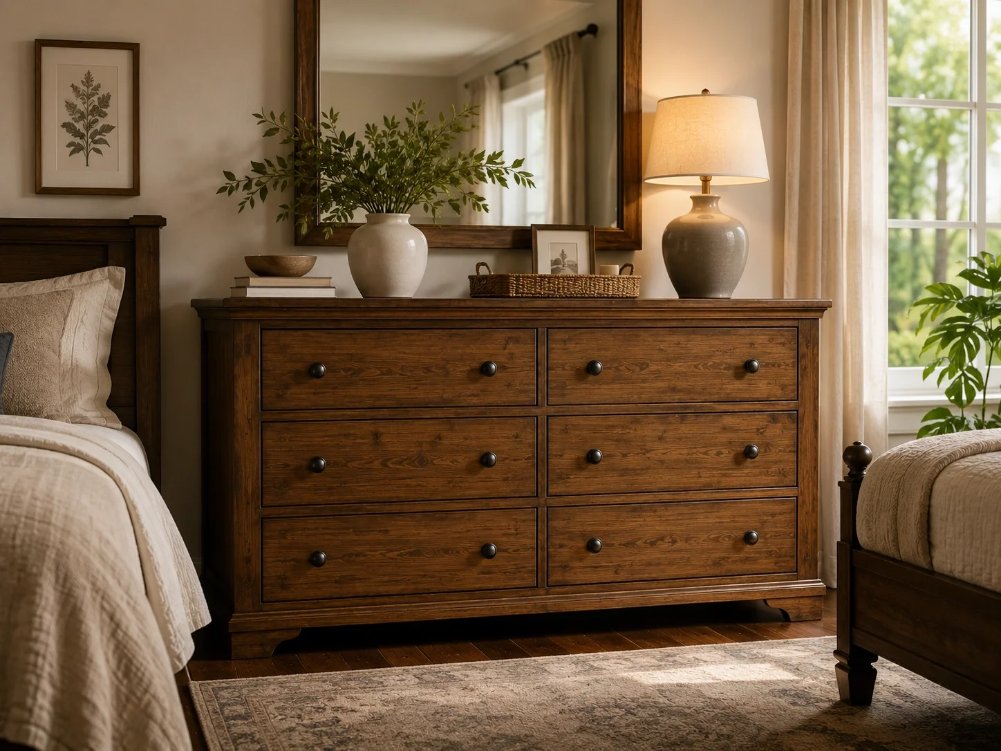 Wide 6 drawer dresser for large wardrobes