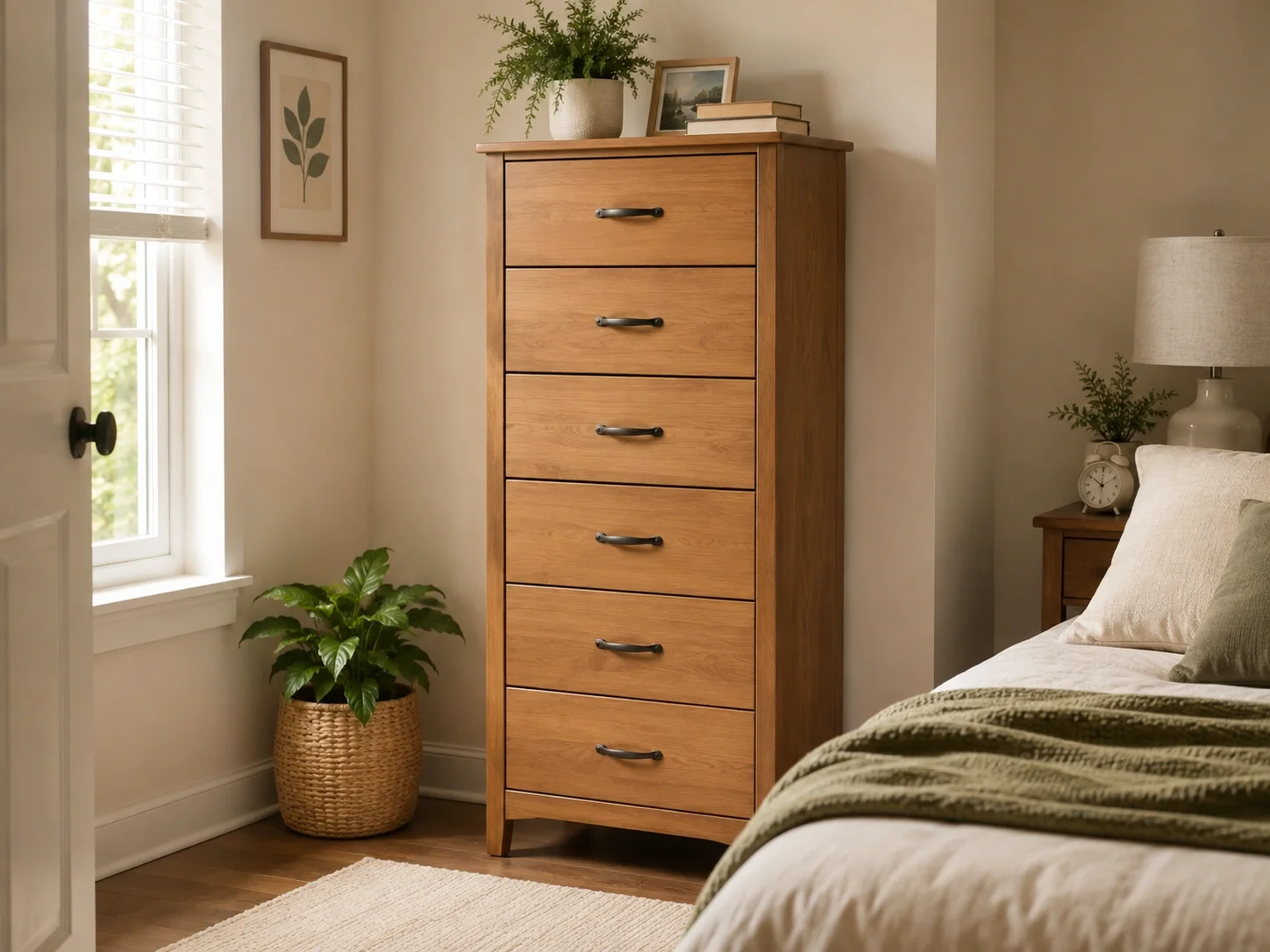 Tall chest of drawers - narrow profile for small spaces