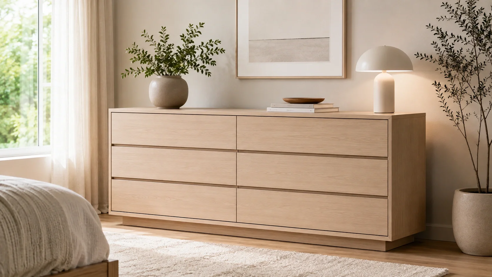 Modern dresser with clean horizontal lines and no ornamentation