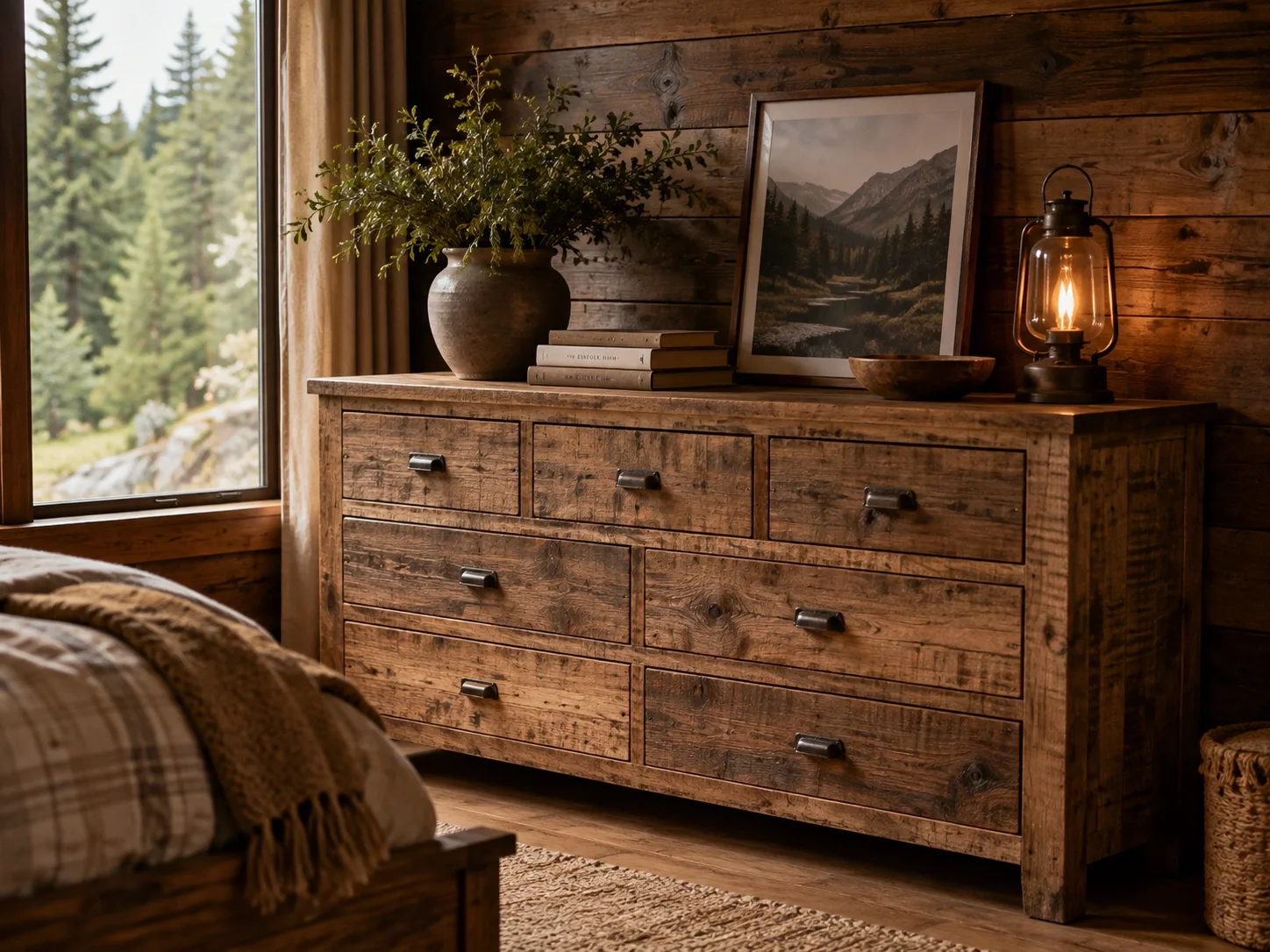 Rustic dresser made from reclaimed wood